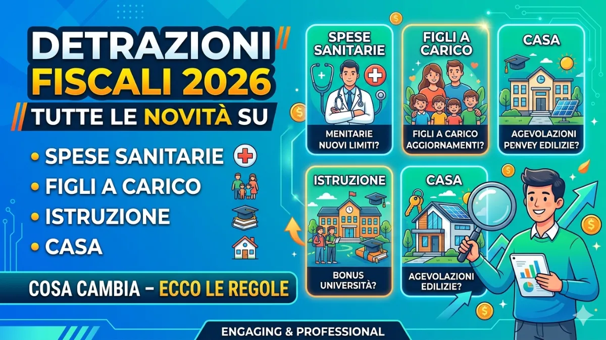 Detrazioni fiscali 2026: tutte le novità su Spese sanitarie, figli a carico, Istruzione e casa – ecco cosa cambia