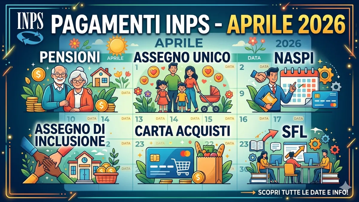 Pagamenti INPS di Aprile 2026