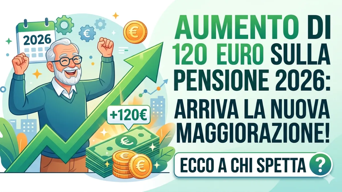 Aumento di 120 euro sulla pensione 2026: Arriva la nuova maggiorazione! Ecco a chi spetta