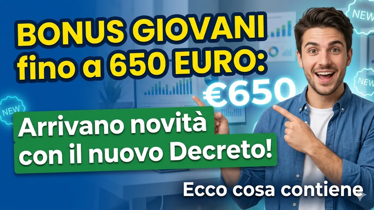 Bonus Giovani fino a 650 euro: Arrivano novità con il nuovo Decreto! Ecco cosa contiene