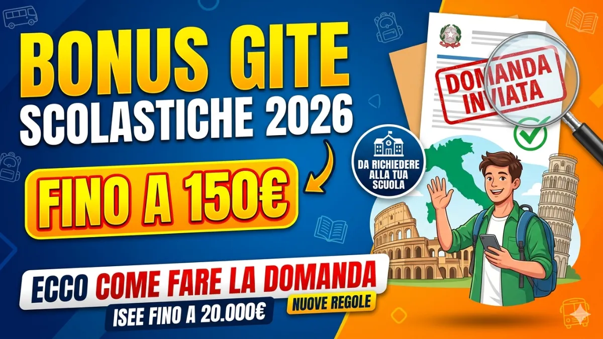 Bonus gite scolastiche 2026: fino a 150 euro per studente - Ecco come fare la domanda