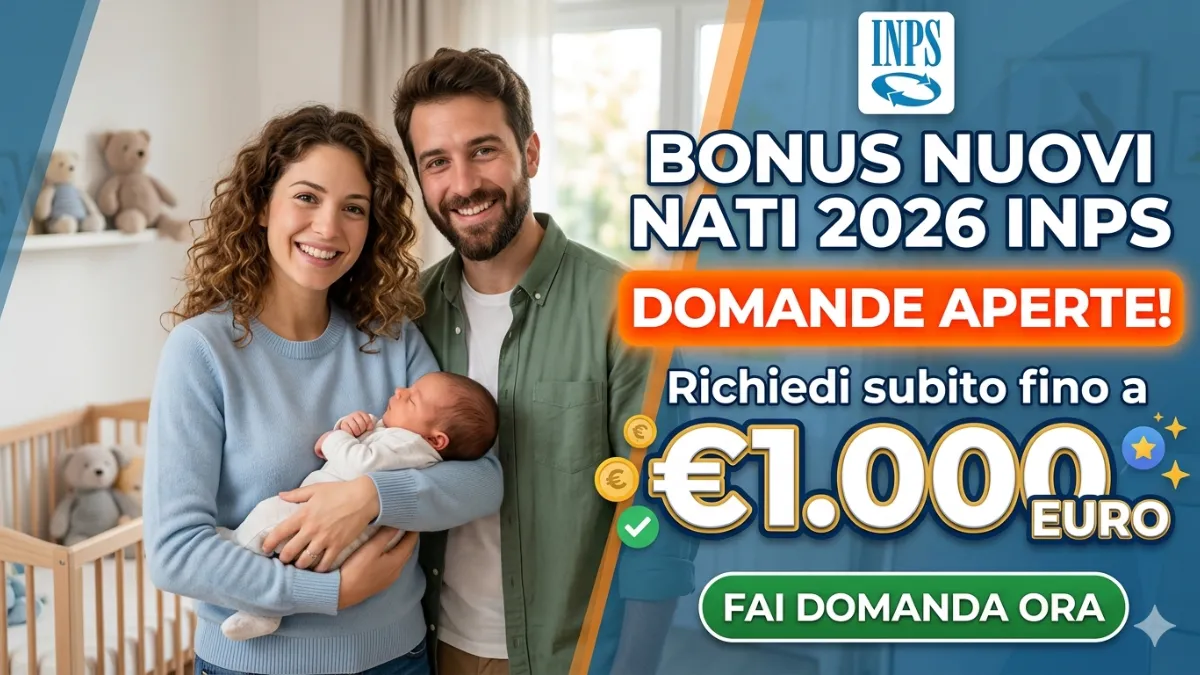 Bonus nuovi nati 2026 Inps: Domande aperte! Richiedi subito fino a 1.000 euro