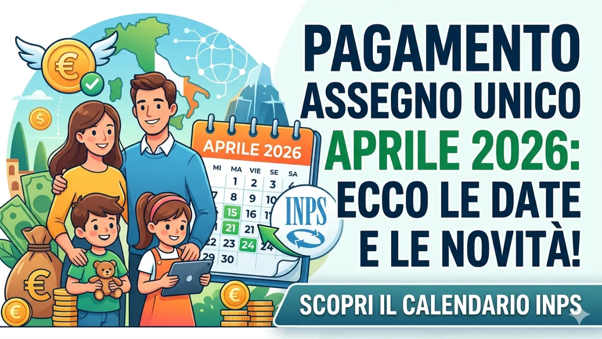 Pagamento Assegno unico Aprile 2026: Ecco le date e le novità! Scopri il calendario INPS
