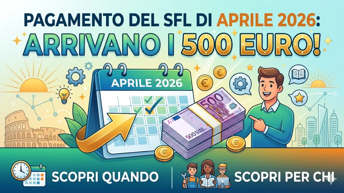 Pagamento del SFL di Aprile 2026: Arrivano i 500 euro! Scopri quando e per chi